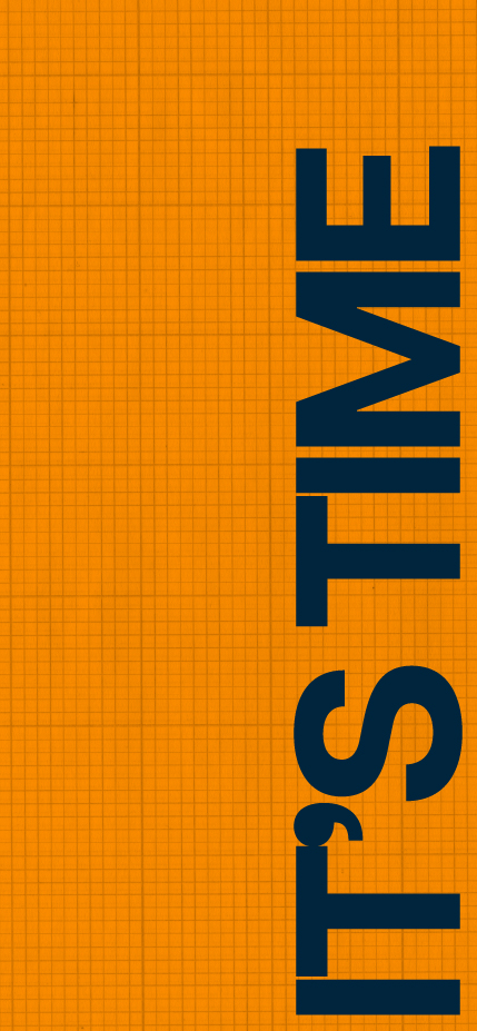 It’s Time — orange large-print phone wallpaper