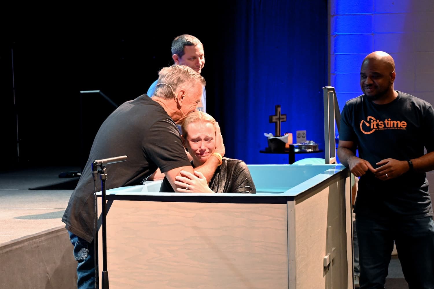 A woman being baptized at Eastgate Church