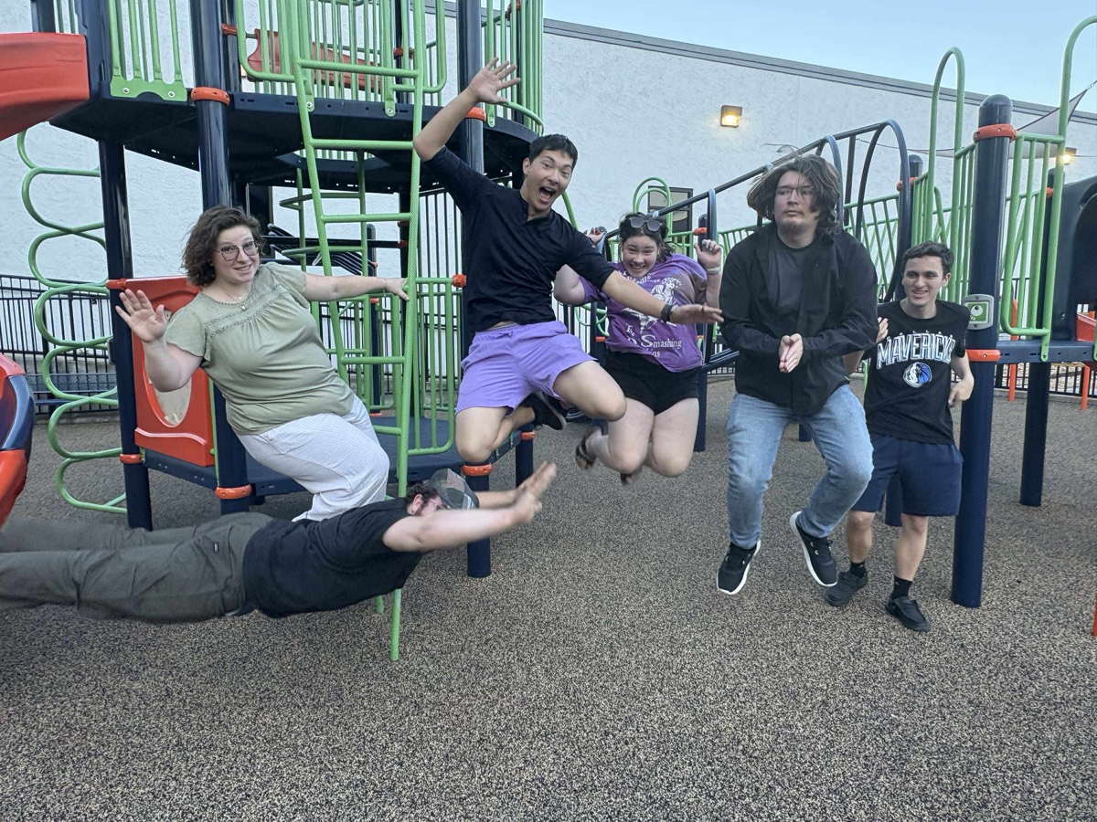 Young adults having fun together